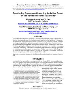 Developing Case-based Learning Activities Based on the Revised