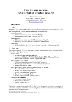 Coreferenced corpora for information structure