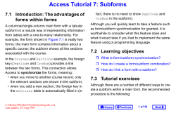 Access Tutorial 7: Subforms