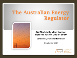 AER - AER presentation to SA consumer forum