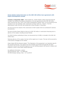 Ocean Hotels makes first draw on the USD 100 million loan