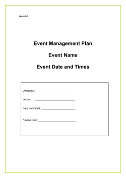 Event Management Plan Template