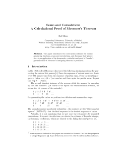 Scans and Convolutions A Calculational Proof of Moessner`s Theorem