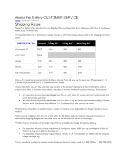 Shipping Rates - Alaska Fur Gallery
