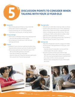 diScuSSion PointS to conSider when talking with