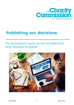 Publishing our decisions - The Charity Commission for Northern