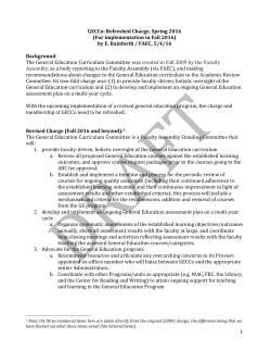 DRAFT GECCo: Refreshed Charge, Spring 2016 (For