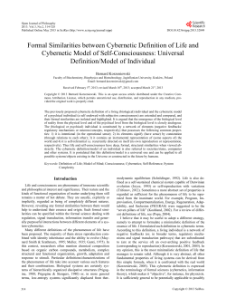 Formal Similarities between Cybernetic Definition of Life