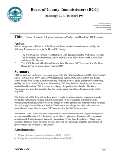 Action Memo 4374 - Pledge Hold Harmless GRT Revenues on GRT