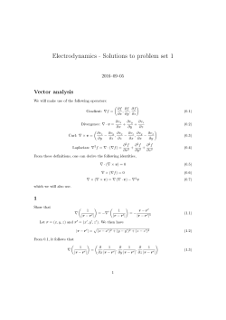 Electrodynamics - Solutions to problem set 1