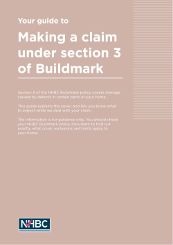 Making a claim under section 3 of Buildmark