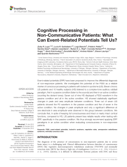 Cognitive Processing in Non-Communicative Patients