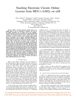 Teaching Electronic Circuits Online: Lessons from MITx`s 6.002x on