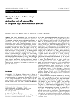 in the green alga Haematococcus pluvialis