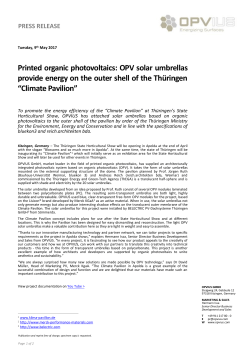 Printed organic photovoltaics: OPV solar umbrellas provide energy