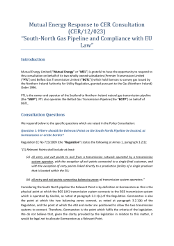 Mutual Energy Response to CER Consultation (CER/12/023) &ldquo;South