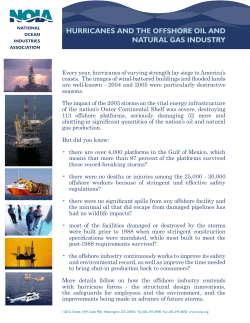 Hurricanes and tHe OffsHOre Oil and natural Gas industry