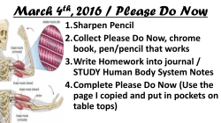 March 4th, 2016 / Please Do Now