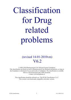 Proposal V6 PCNE-classification - Pharmaceutical Care Network