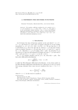 A CRITERION FOR BOUNDED FUNCTIONS 1. Introduction Let H