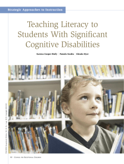 Teaching Literacy to Students With Significant Cognitive Disabilities
