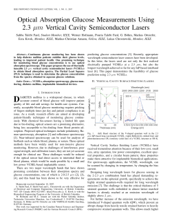Optical Absorption Glucose Measurements Using 2.3 &micro;m Vertical