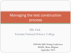 Managing the test construction process - NATO