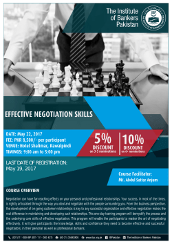 Effective Negotiation Skills