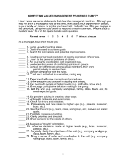 COMPETING VALUES MANAGEMENT PRACTICES SURVEY