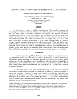 ADDITIVE MANUFACTURING ROUND ROBIN PROTOCOLS: A