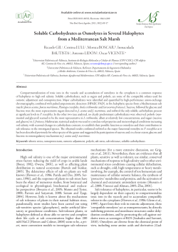 Soluble Carbohydrates as Osmolytes in Several - RiuNet