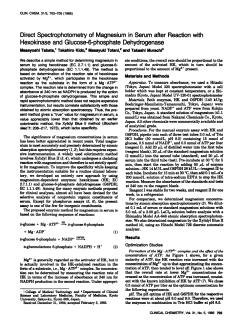 DirectSpectrophotometryof Magnesiumin Serum