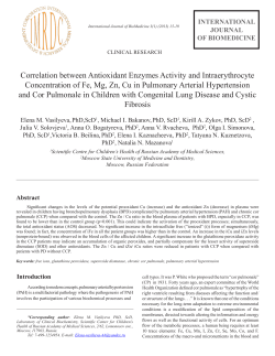 Correlation between Antioxidant Enzymes Activity and