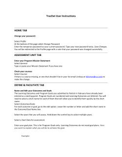 TracDat User Instructions HOME TAB ASSESSMENT UNIT