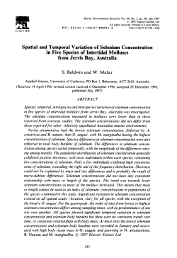 Spatial and Temporal Variation of Selenium Concentration in Five