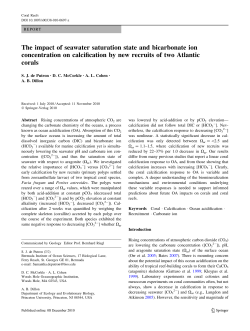 The impact of seawater saturation state and bicarbonate ion