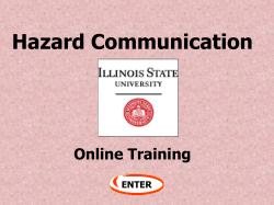 Hazard Communication Online Training ENTER