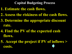 Chapter 9 Capital Budgeting Process