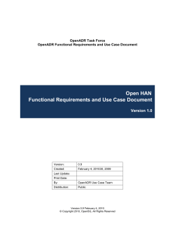 OpenADR Use Cases version 0.9 - Open Smart Grid