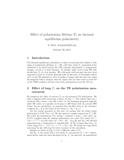 Effect of polarization lifetime T1 on thermal equilibrium polarimetry