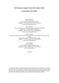 Do Demand or Supply Factors Drive Bank Credit, In Good and Crisis