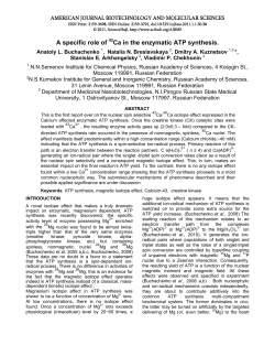A specific role of 43Ca in the enzymatic ATP synthesis - Sci-Hub