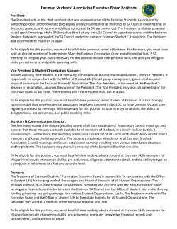 Eastman Students` Association Executive Board Positions: