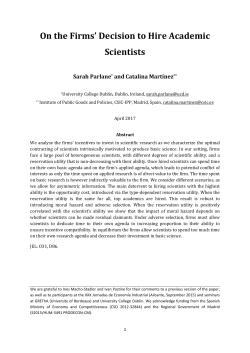 On the Firms` Decision to Hire Academic Scientists