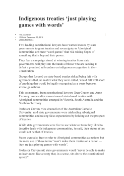 Indigenous treaties `just playing games with words`