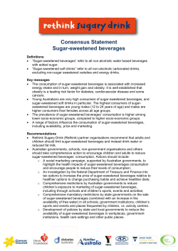 Consensus statement: Sugar sweetened