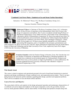Combined Cycle Power Plants - Turbomachinery Laboratory