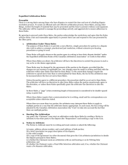 CAA Exp Arb Rules 29 Mar 2017 - Canadian Arbitration Association
