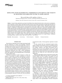 Mitigating with macrophytes: Submersed plants reduce the toxicity of