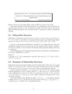 0.1 Submodular Functions 0.2 Examples of